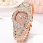 Rhinestone Watch With Date Function