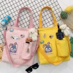 Bunny cartoon canvas bag with Umbrella pocket