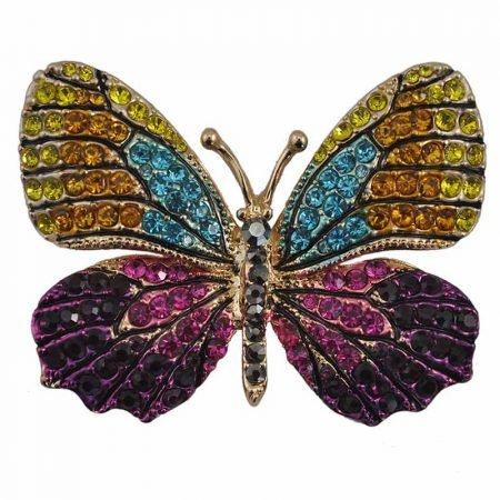 Gorgeous bytterfly brooch with rhinestone
