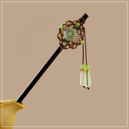 Ethnic Wooden Floral Hairstick