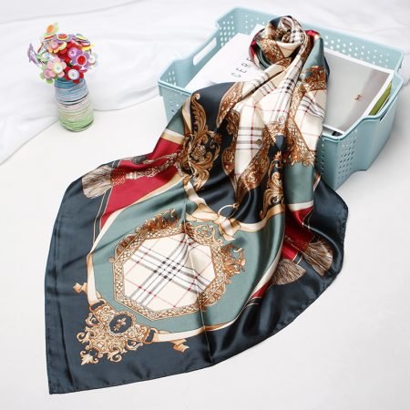 Cross Checker Square Silk Scarf