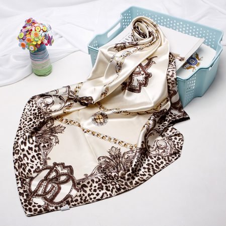 Tiger Pring Square Silk Scarf