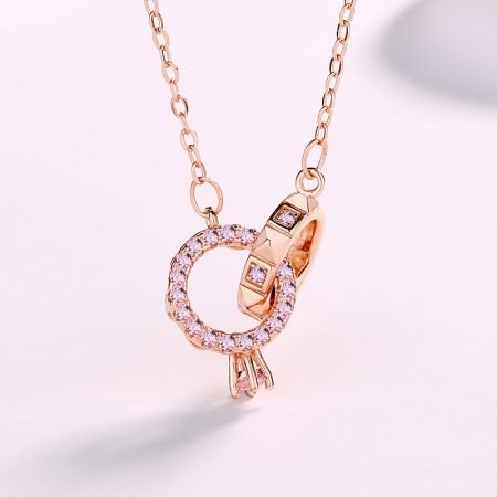 S925 interlock pendant necklace