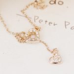 Red Apple S925 double heart necklace