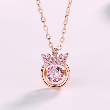 S925 Princess crown pendant necklace