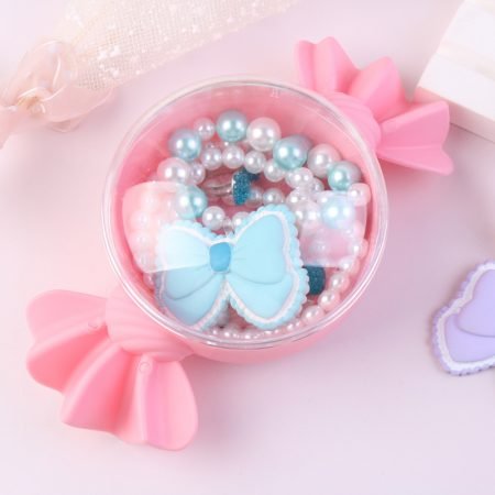 Children 5 pcs pearl jewlry set in a chocklate box