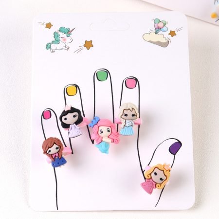Princess 5 Pcs ring set in a card