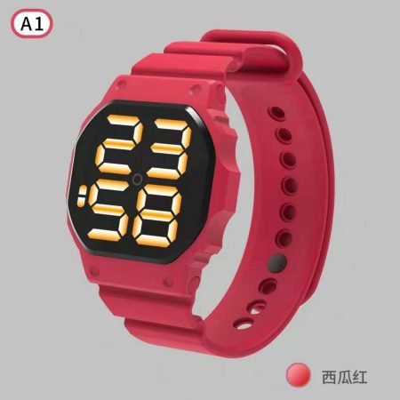 Wide belt big letter led touchscreen watch for children