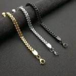 Men wide square snack chain bracelet