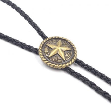 Western Star bolo tie with leather rope