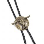 Western bolo tie with leather rope