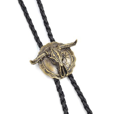 Western bolo tie with leather rope