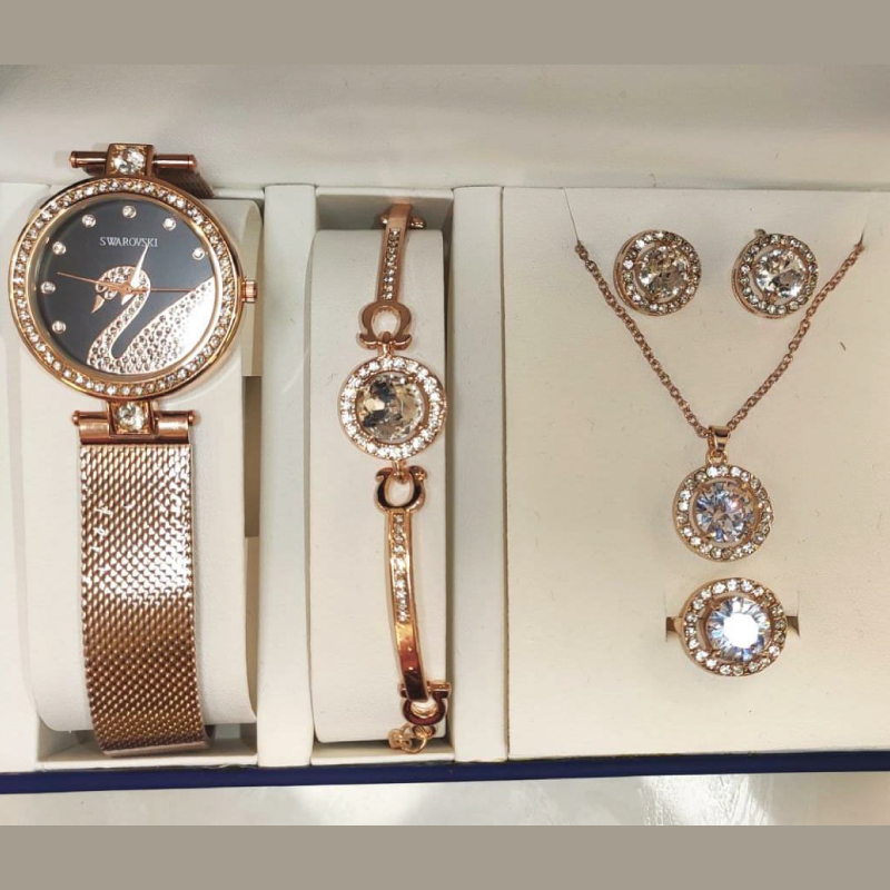 Swarovski watch set on sale price