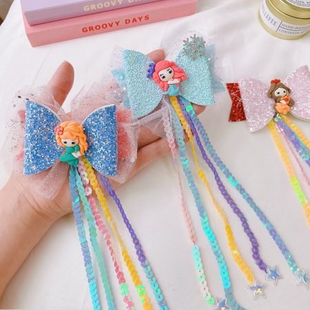 Frozen Princess Tassel Glitter Hairclip