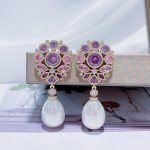 Rhinestone pearl drop earring