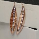 Oubi Yabi long leaf rhinestone earring