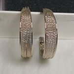 Oubi Yabi wide ring mesh earring
