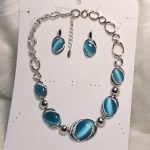 Viennois cyan opal jewelry set