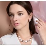 Viennois pearl leaf rhinestone jewelry set