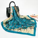 Nature print silk square scarfs
