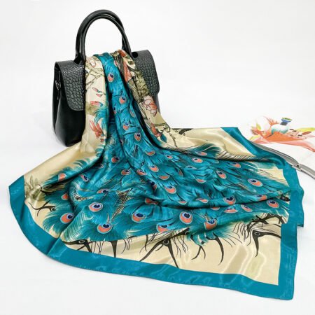 Nature print silk square scarfs