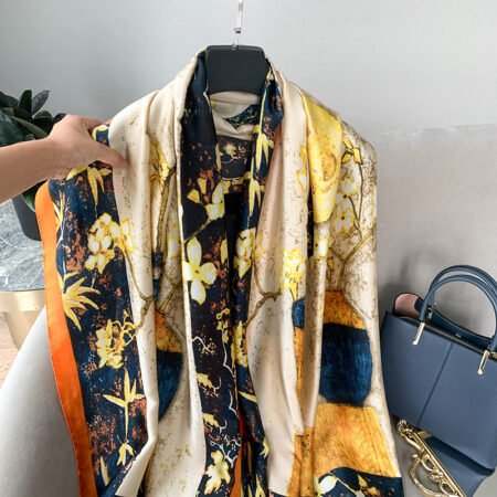 Silky wild print full size scarf