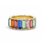 Rainbow crystal ring for girls