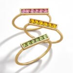 Slim rhinestone ring 3 pcs set