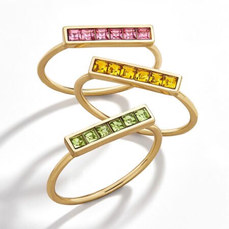 Slim rhinestone ring 3 pcs set