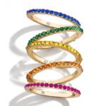 Slim stone inlaid ring for girls