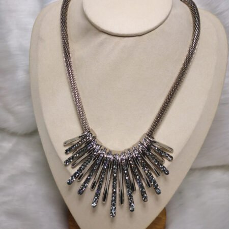 Oubi Yabi rhinestone tassel tribal necklaece