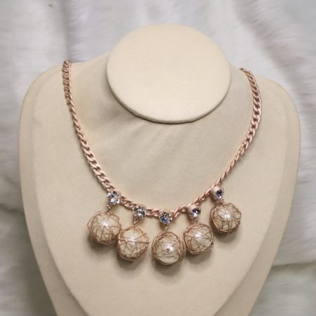 Oubi Yabi bird nest style necklace with pearl