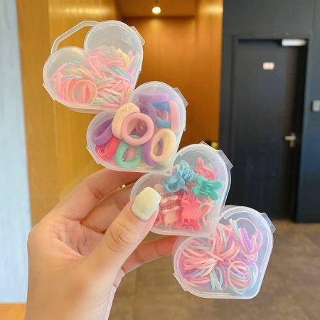 Love shape box rubber band  and clip set