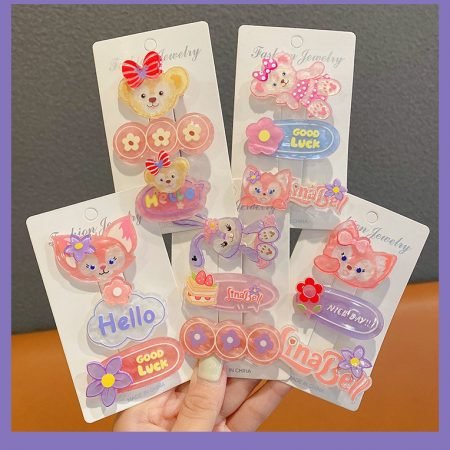 Cute cartoon acrylic hairclip 3 pcs set