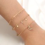 Multilayer moon star bracelet