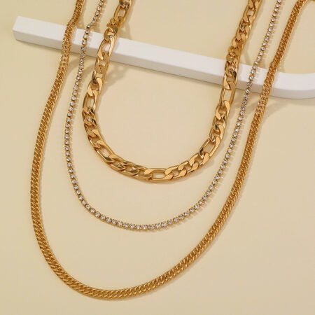 Multilayer Necklace with Thick chain