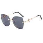 Rhinstone handle rimless sunglass