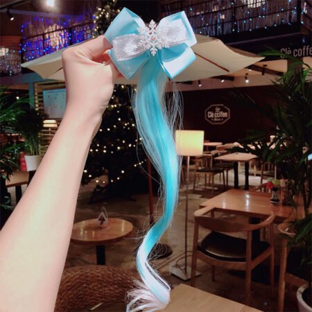 Frozen princess hair clip with false hair