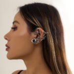 Retro style floral single pcs earring