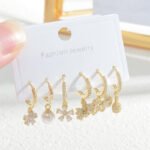 Gorgeous set of 3 pairs earrings with rhinestone