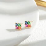 Rainbow Multi color earrings set of 3 pairs