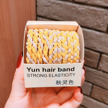 Braided rope hair band 10 Pcs paper box