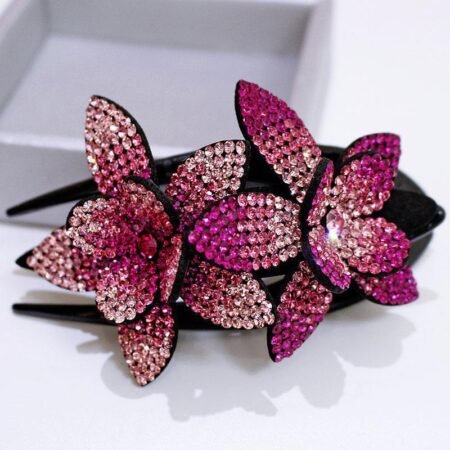 Tritooth duckbill twin flower hairclip