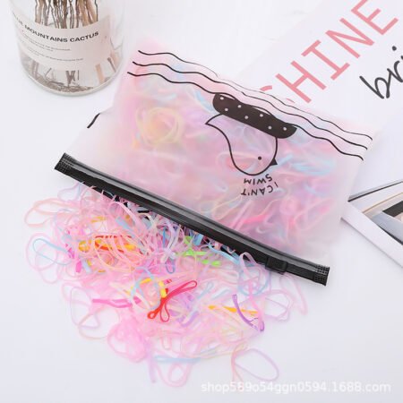 Small candy color mix rubbber band 500 pcs in zipper