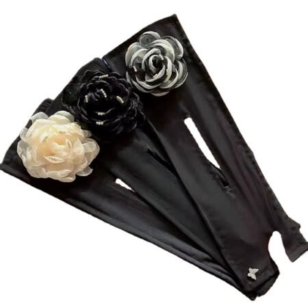 Magic hair bun tie with big flower