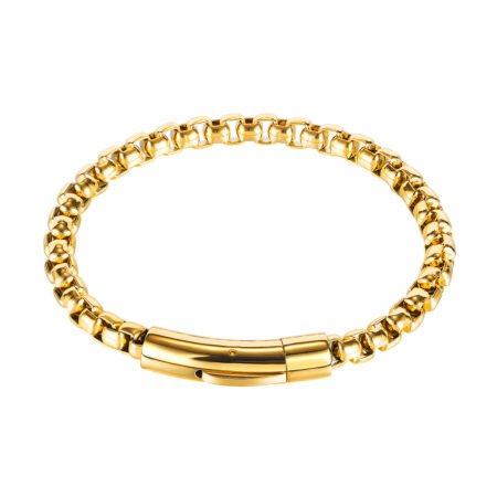Titanium steel round bead bracelet for men