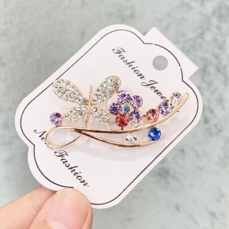 Floral brooches with multicolor rhynestone