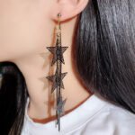 Star tassel long earring