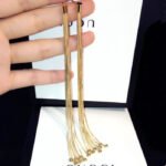 Long tassel hanging ball earring