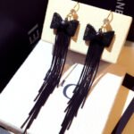 Long tassel bow earring
